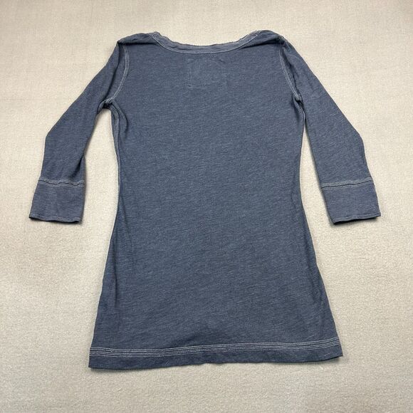 Abercrombie and Fitch Y2K Long V-Neck Tunic T-Shirt 3/4 Sleeves Moose - Picture 3 of 10